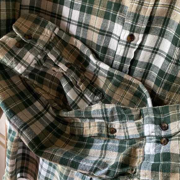 Saddlebred Tall Man, 100% cotton flannel, green & cream plaid, men’s size 2XLT - Picture 5 of 9
